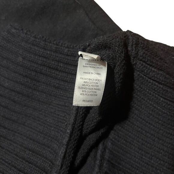 Athleta Bayridge Asymmetrical Ribbed Sweater Black- Size XS - Picture 6 of 9